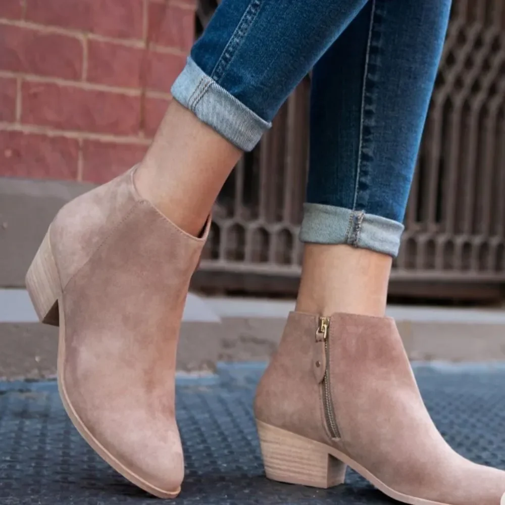 Thursday Boot Company Women's Downtown Booties in Rose Brown Oil Snuff Suede 7